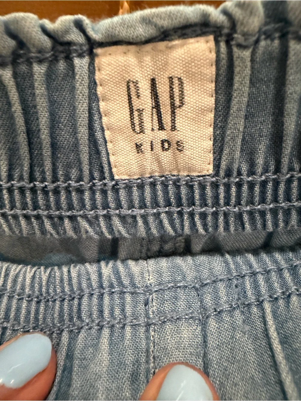 GAP Kids Light Denim Drawstring Waist Shorts